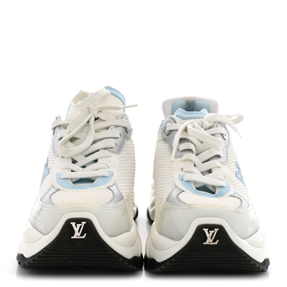 Louis Vuitton - Metallic Calfskin Technical Mesh Rubber Run 55 Sneakers