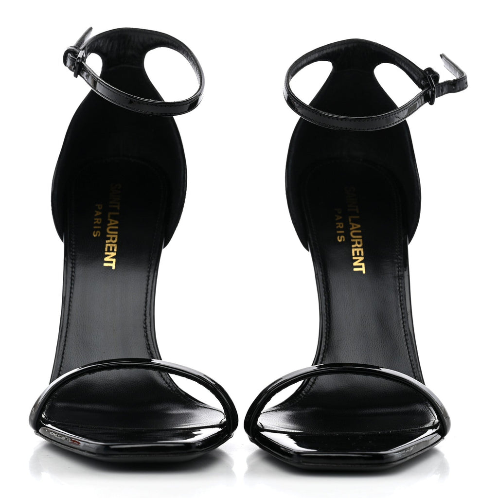 Saint Laurent - Patent Calfskin Opyum 110 Sandals - Black