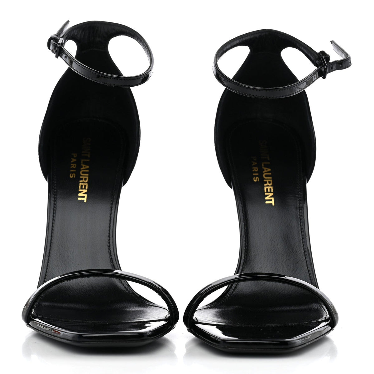 Saint Laurent - Patent Calfskin Opyum 110 Sandals - Black