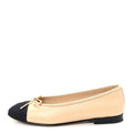 Chanel - Lambskin Grosgrain Cap Toe CC Ballerina Flats