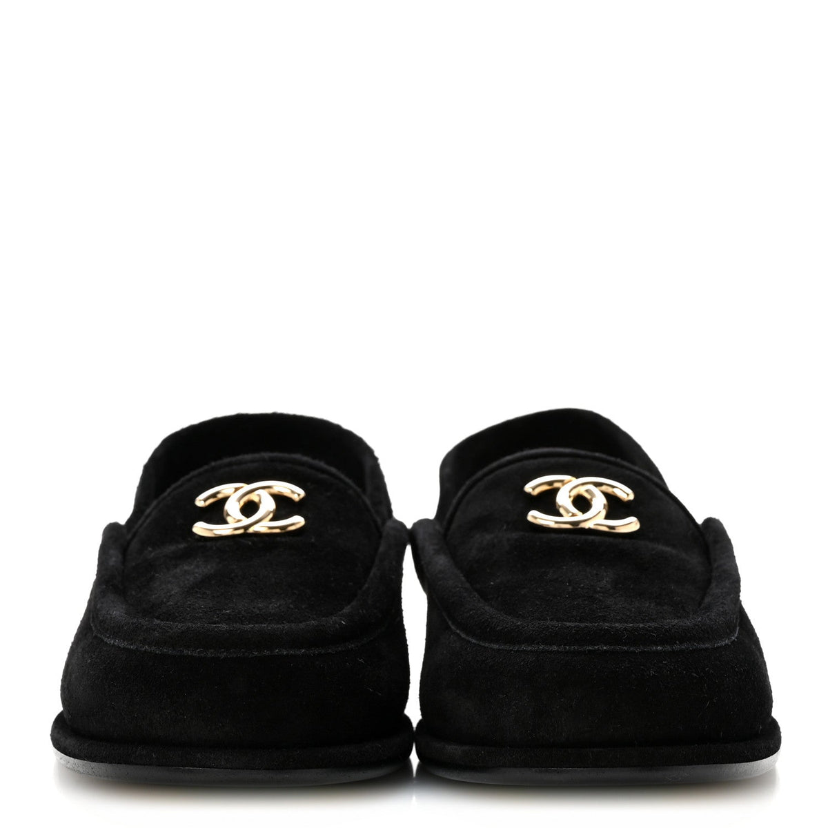 Chanel - Suede Calfskin CC Slingback Loafers