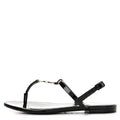 Saint Laurent - Patent Calfskin Cassandra Crystal Monogram Sandals