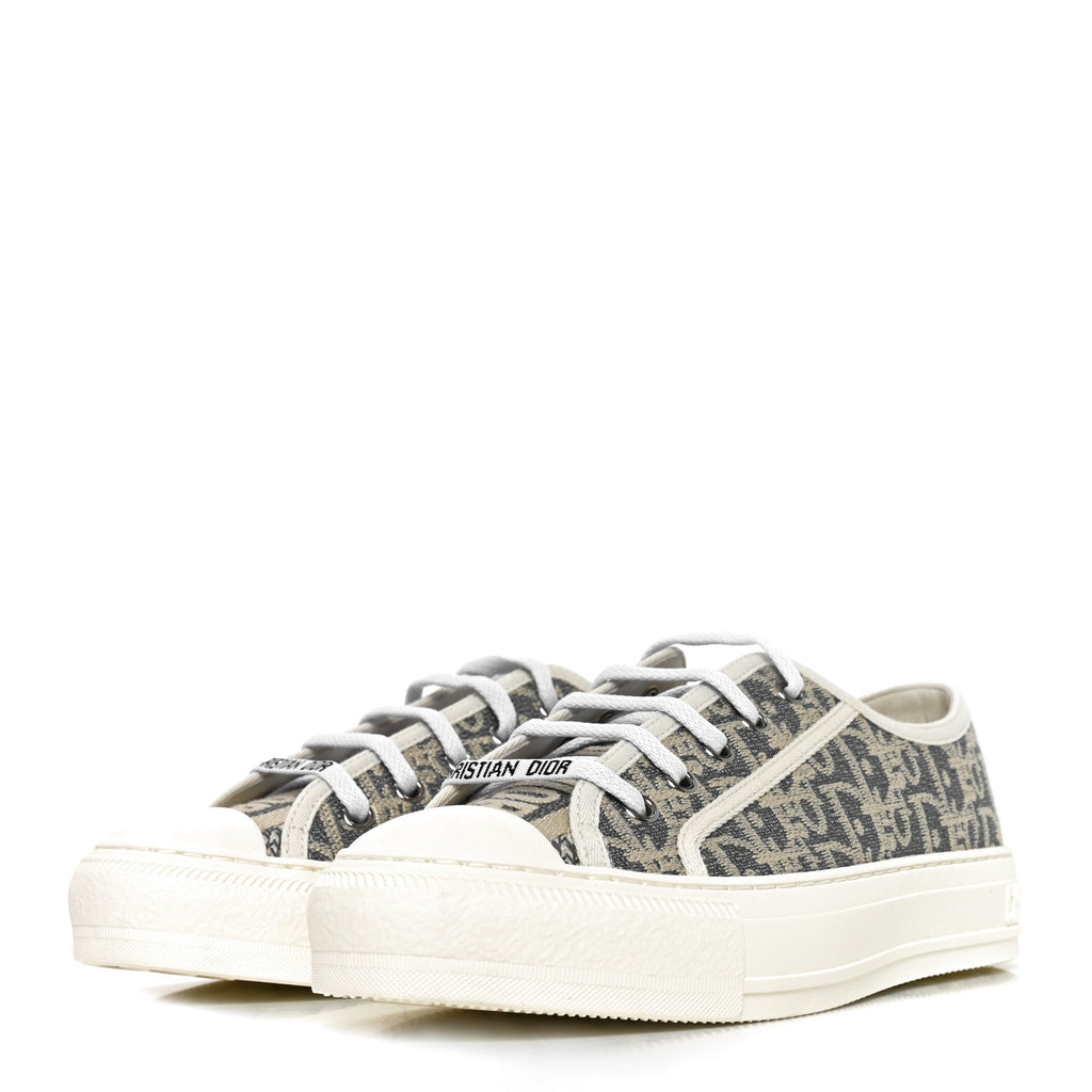 Dior - Oblique Chambray Raffia Effect Walk’N’Dior Low Top Sneakers