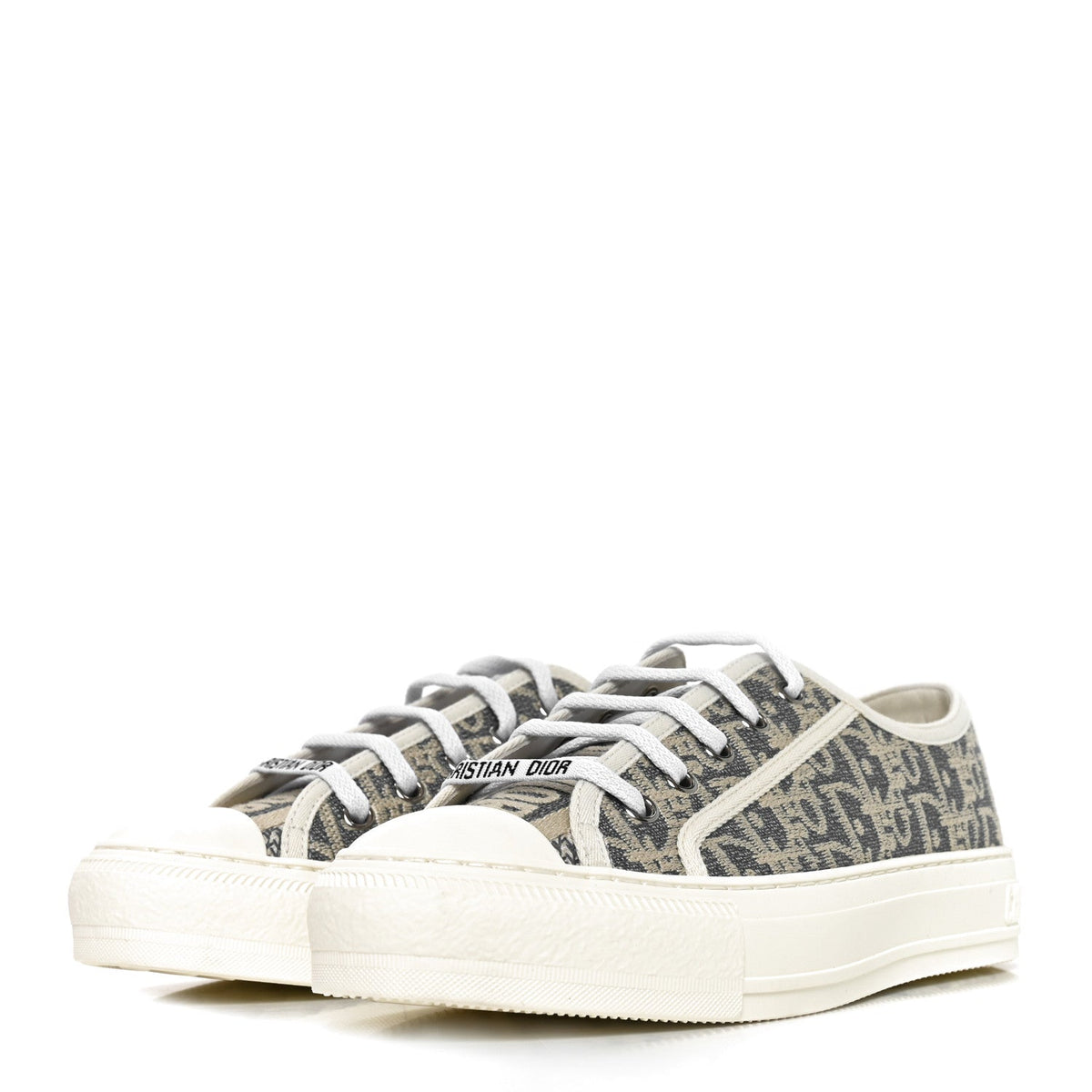 Dior - Oblique Chambray Raffia Effect Walk’N’Dior Low Top Sneakers