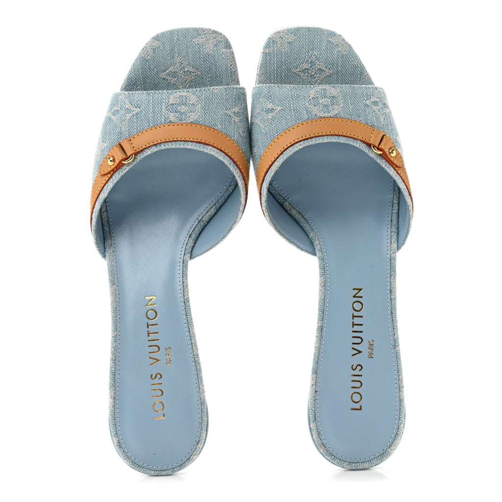 Louis Vuitton - Monogram Denim 6AM Mules - Light Blue