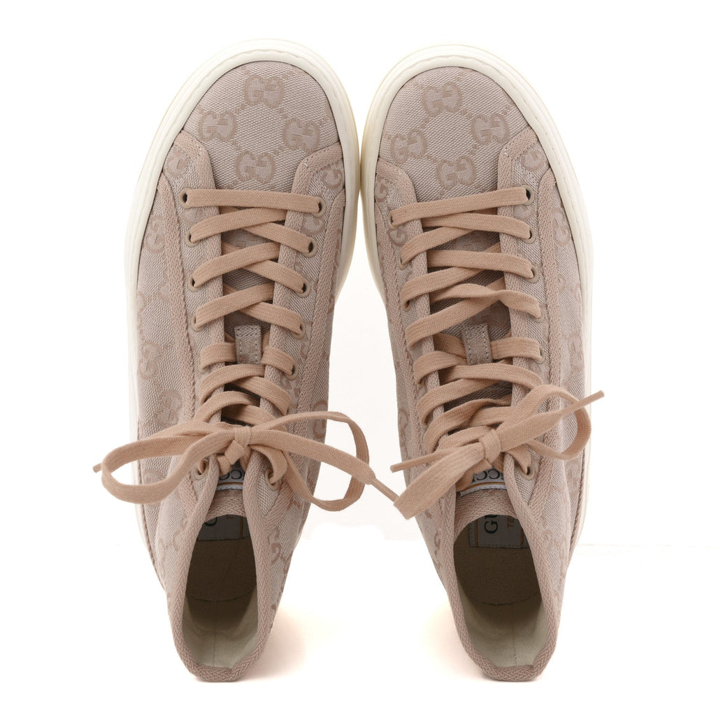 Gucci - New Canvas GG Monogram Tennis 1977 High Top 55mm Platform Sneakers