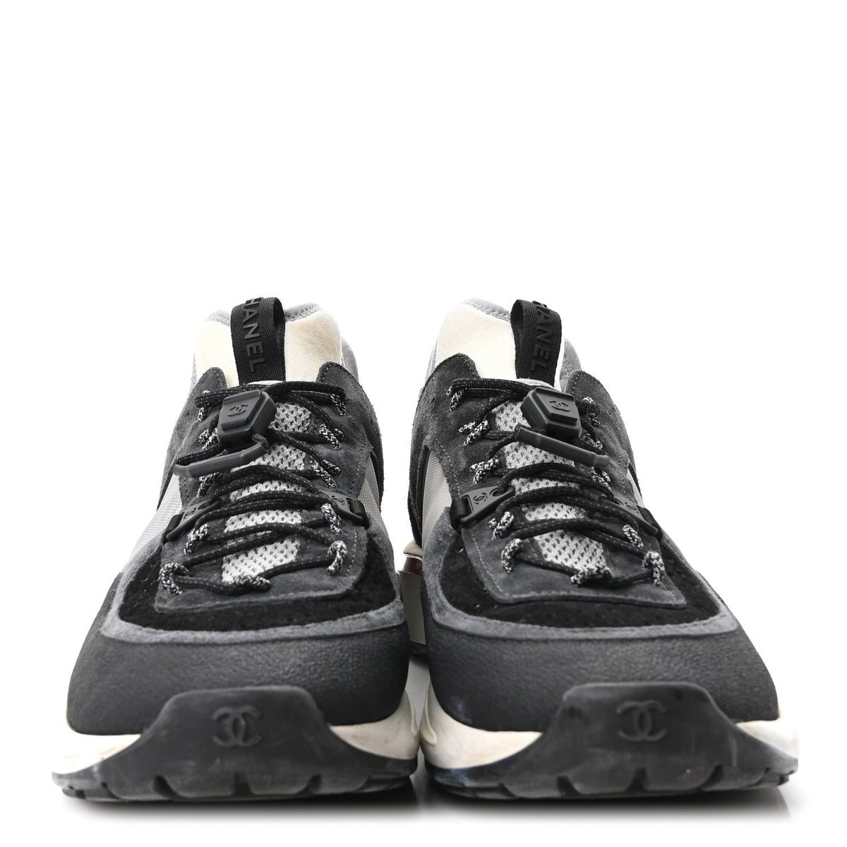 Chanel - Fabric Suede Calfskin Mesh CC Sneakers