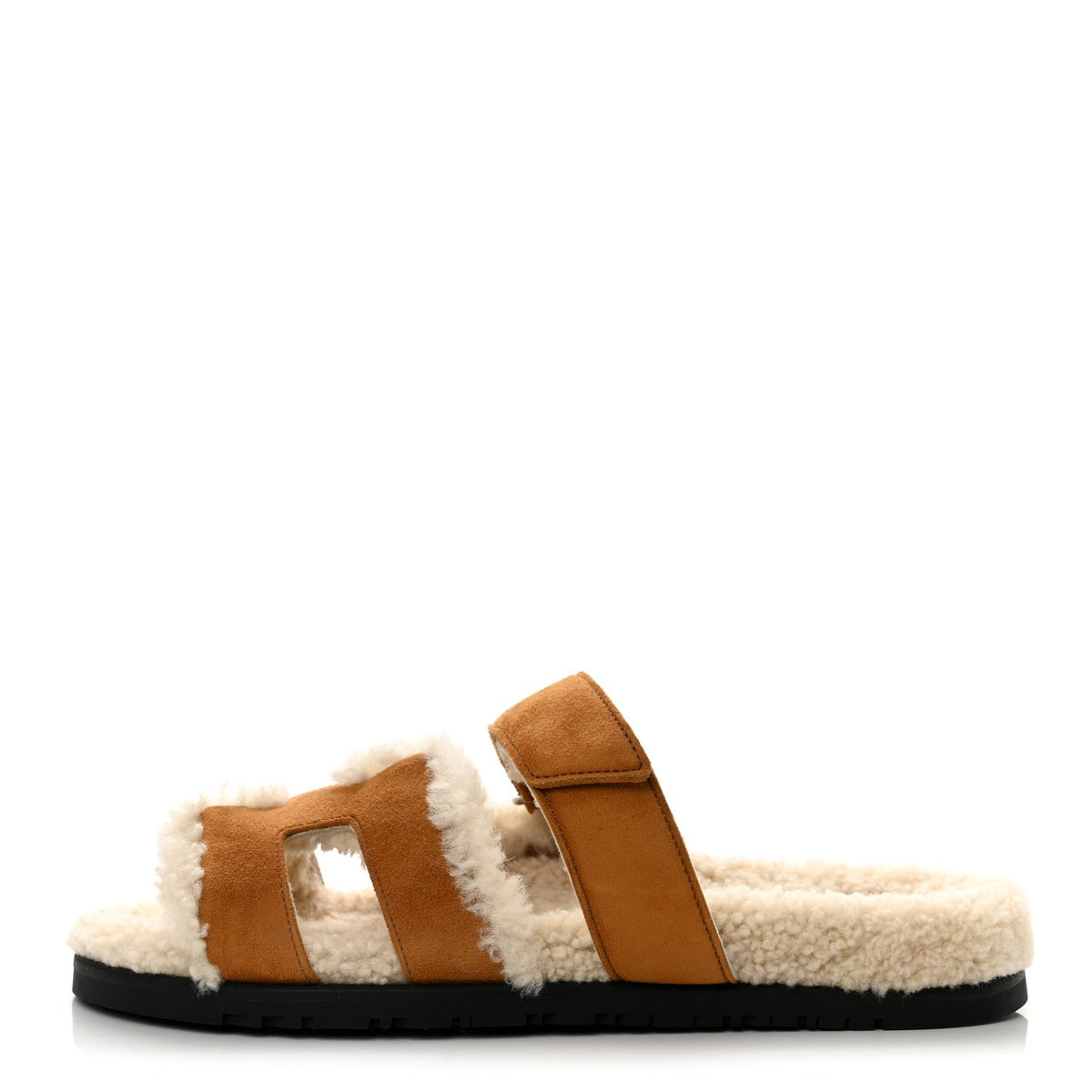 Hermès - Suede Goatskin Woolskin Chypre Sandals