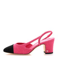 Chanel - Tweed Grosgrain Cap Toe CC Slingback Pumps