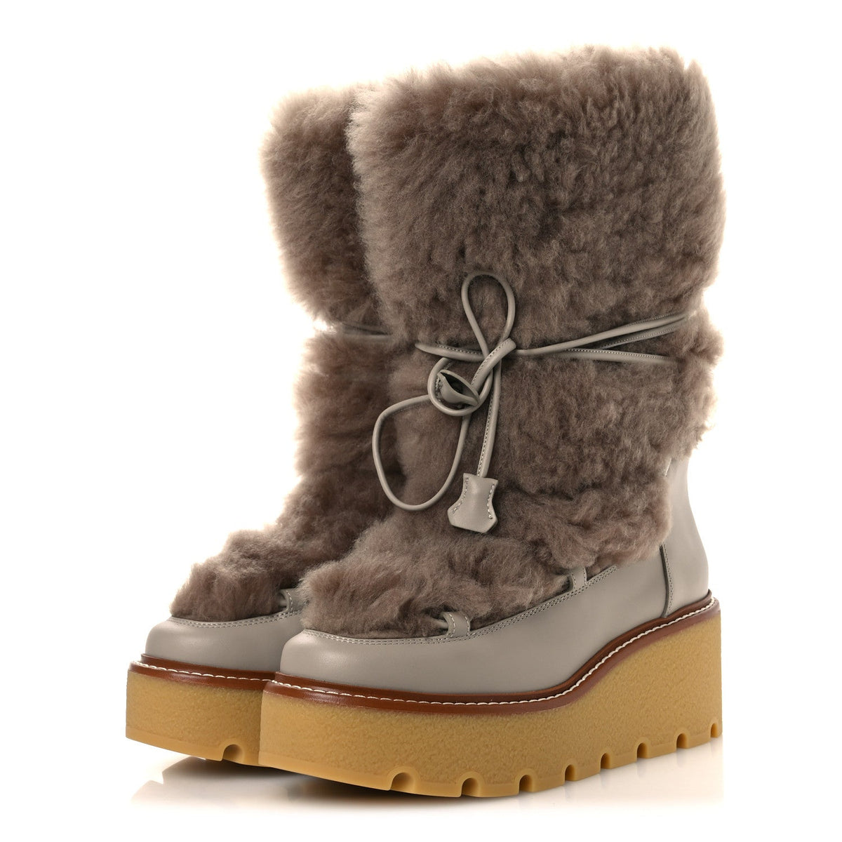 Hermès - Shearling Calfskin Latitude 30 Ankle Boots