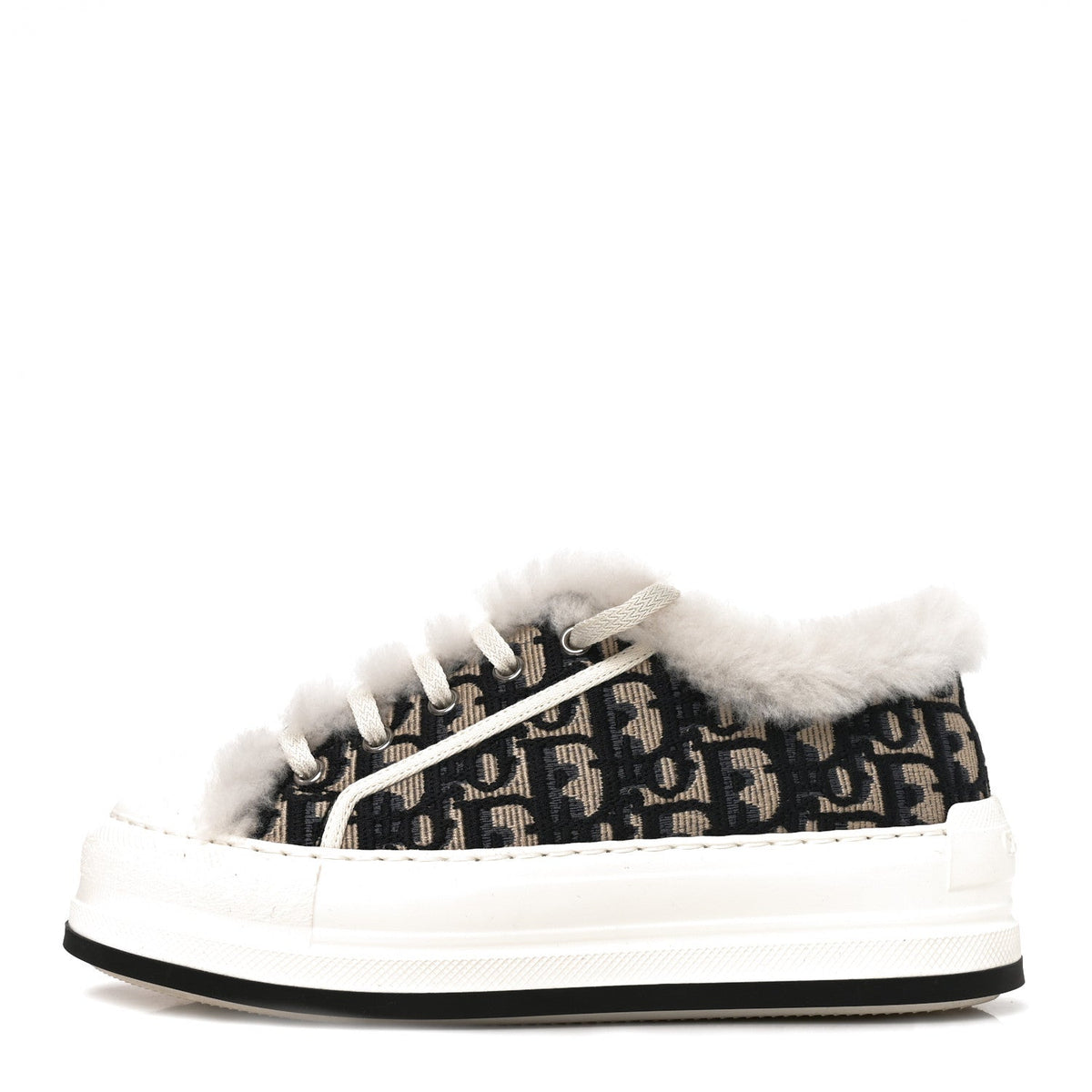 Dior - Canvas Oblique Shearling Walk’N’Dior Platform Sneakers