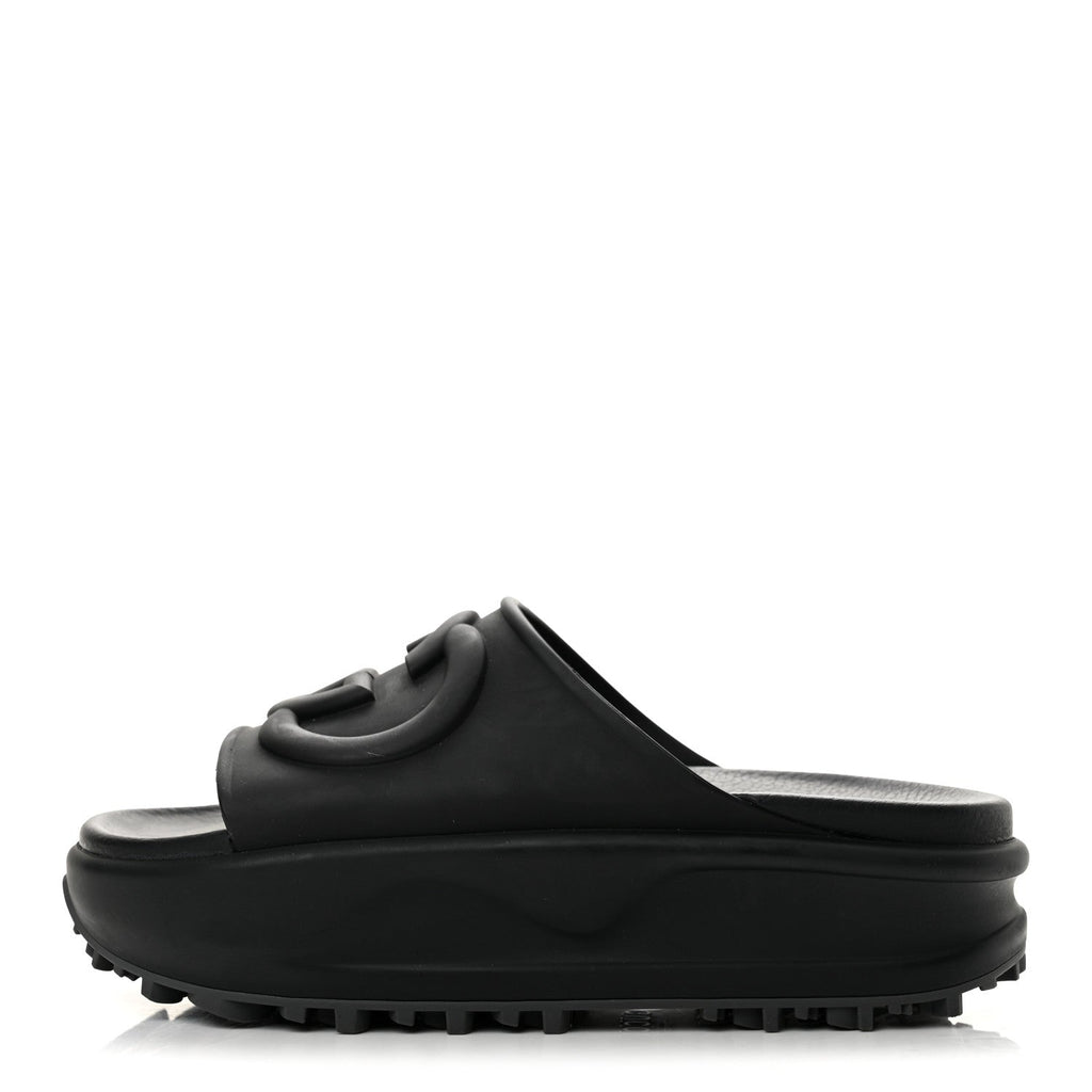 Gucci - Soft Rubber Interlocking G Platform 42mm Slide Sandals