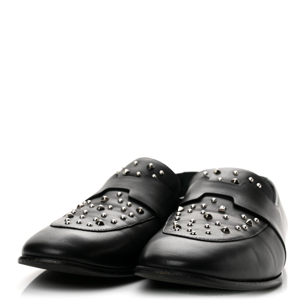 Hermès - Calfskin Studded Ancora Moccasin Loafers