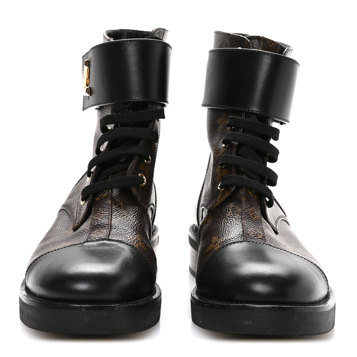 Louis Vuitton - Calfskin Monogram Wonderland Flat Ranger Boots