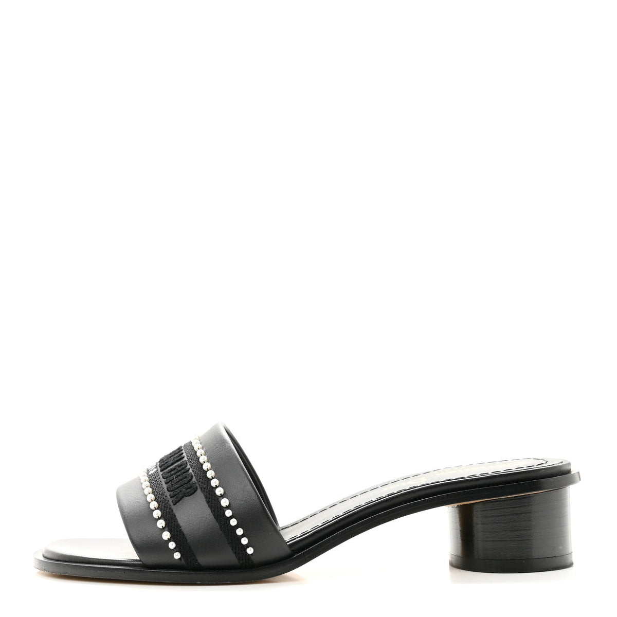 Dior - Calfksin Pearl Embroidered Dway 35mm Slide Sandals