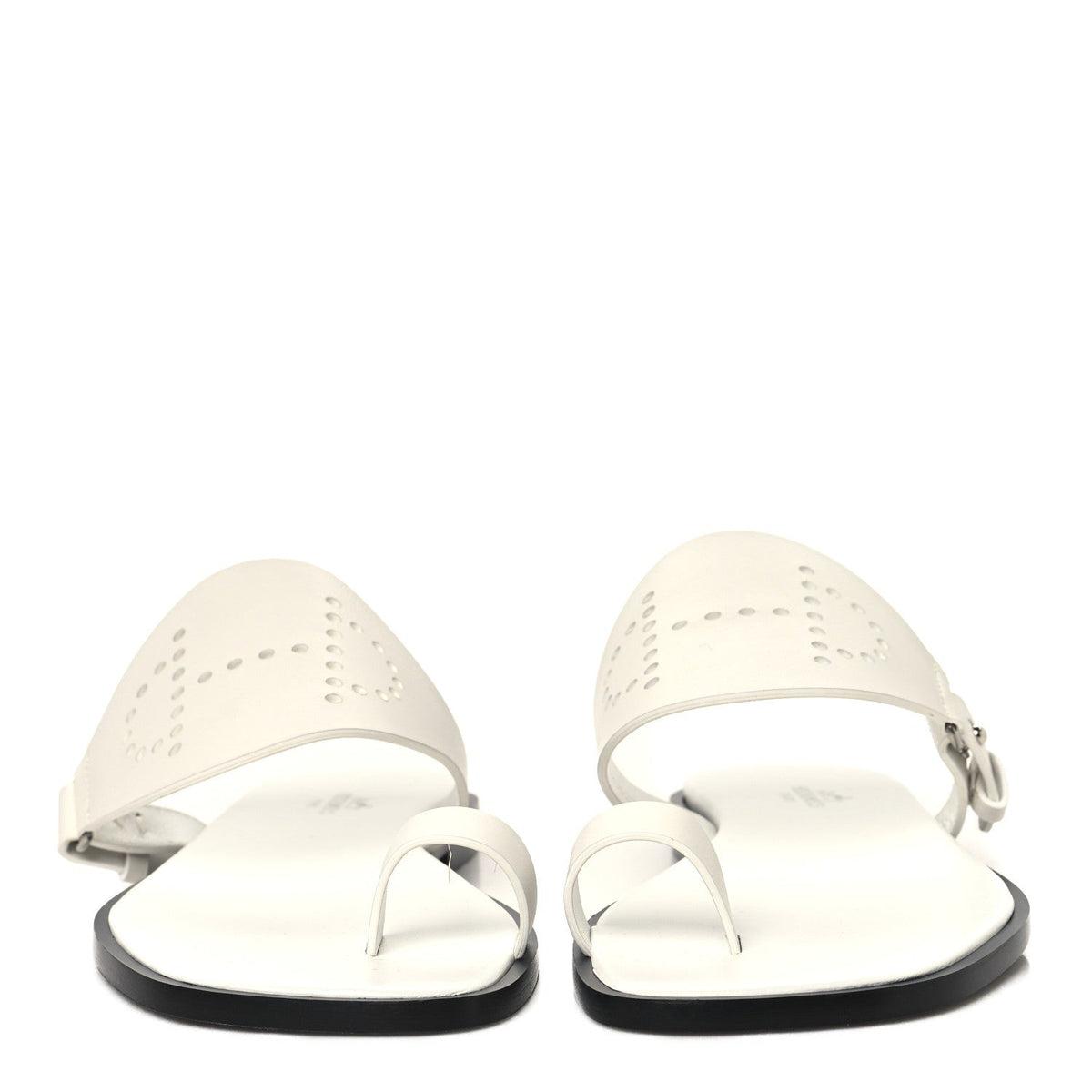 Hermès - Calfskin Perforated Hera Sandals