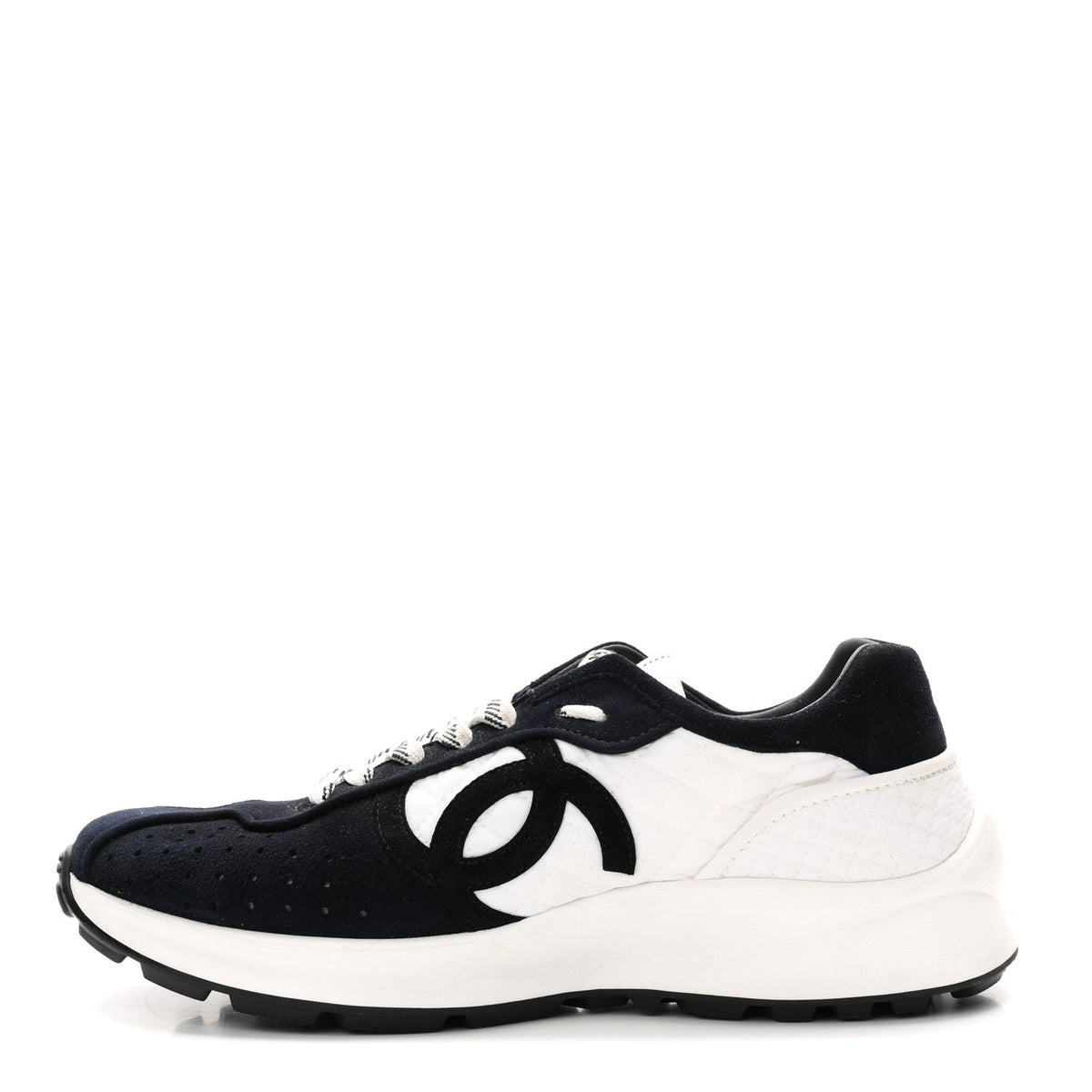 Chanel - Fabric Suede Kidskin CC Sneakers